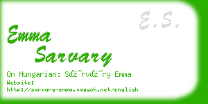 emma sarvary business card